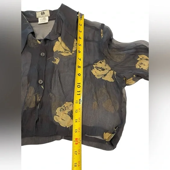 Dries Van Noten 1994 Spring/Summer 1st Runway Collection sheer black silk Sz:44 - Picture 8 of 10